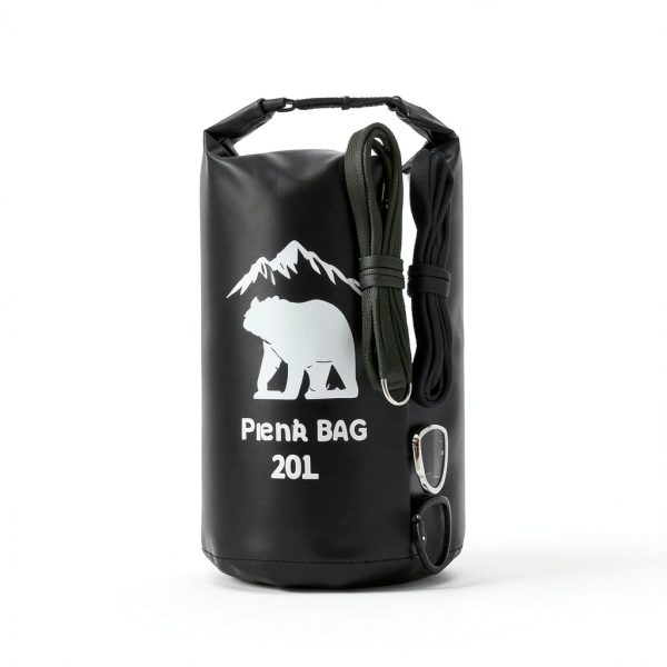 Bear Food Bag PLUVAVA 20L Black Waterproof Set with Rope & Pouch-6