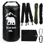 Bear Food Bag PLUVAVA 20L Black Waterproof Set with Rope & Pouch-0