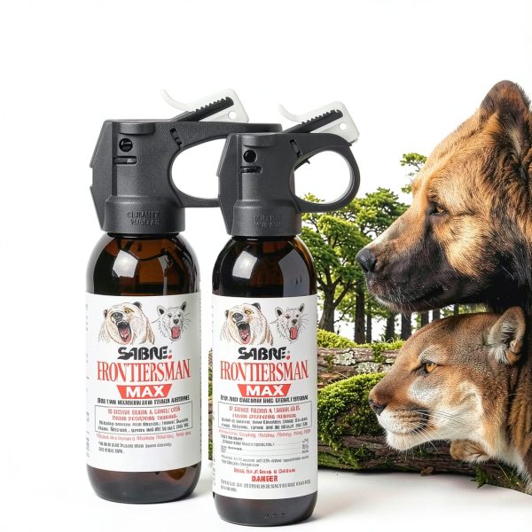 Sabre Frontiersman MAX 9.2 oz. Bear & Mountain Lion Attack Deterrent, Up to 40 ft Range, Contains 2% Major Capsaicinoids + Frontiersman Bear Horn (FBH-LT-AMZ) Kit, Glow-in-The-Dark Safety-8