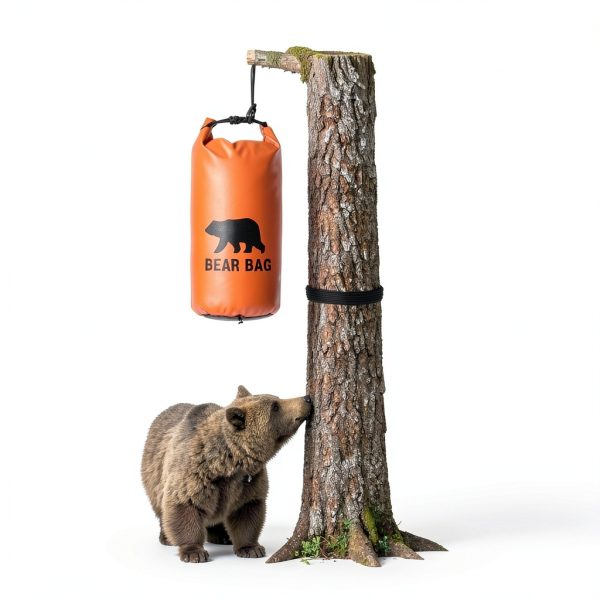 1 Set Bear Food Bag for Camping Ultralight Food Hanging System Includes Waterproof Bear Bag, Nylon Ropes, Hooks for Camping Backpacking-2