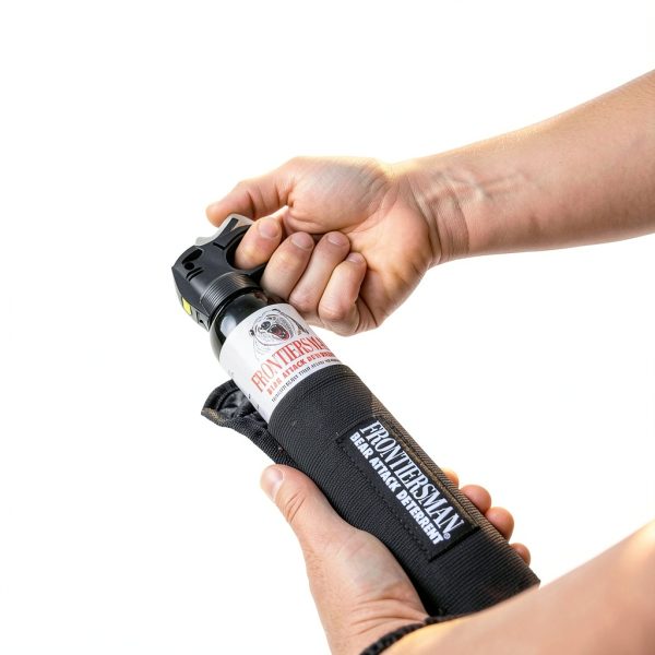 SABRE Frontiersman 7.9 fl oz. Bear Spray, Maximum Strength 2.0% Major Capsaicinoids, Powerful 30 ft. Range Bear Deterrent, Outdoor Camping & Hiking Protection, Quick Draw Holster & Multipack Options-4