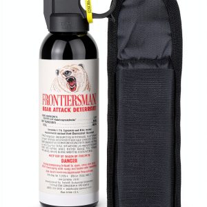 SABRE Frontiersman 7.9 fl oz. Bear Spray, Maximum Strength 2.0% Major Capsaicinoids, Powerful 30 ft. Range Bear Deterrent, Outdoor Camping & Hiking Protection, Quick Draw Holster & Multipack Options-0