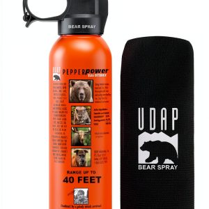 Pepper Power Bear Spray 12VHP Safety Orange Defense Hip Holster-0