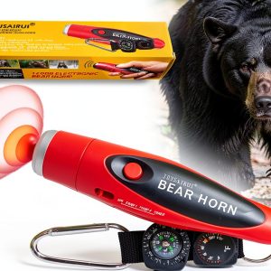 120dB Electronic Air Horn with Compass & Thermometer- Bear Horn to Scare Bears - Self Defense for Hiking-0