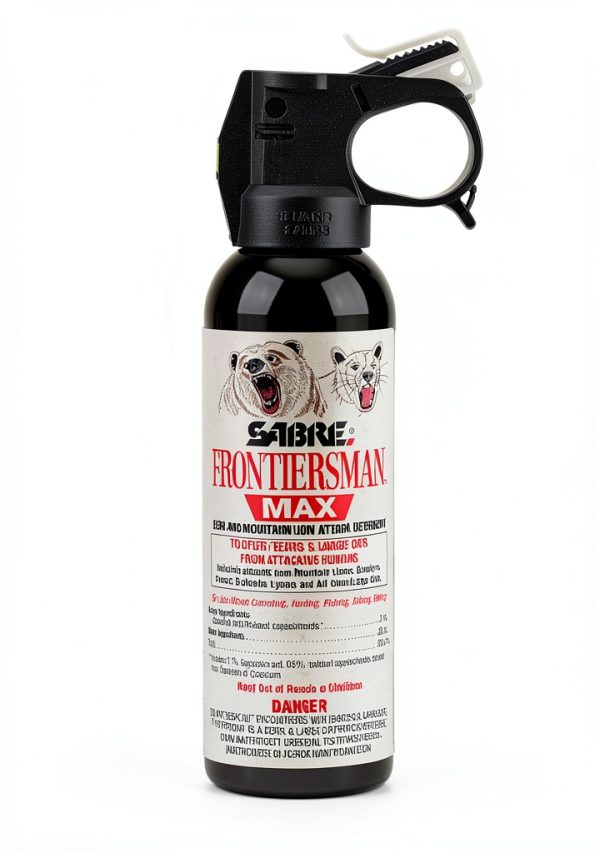 Sabre Frontiersman MAX 9.2 oz. Bear & Mountain Lion Attack Deterrent, Up to 40 ft Range, Contains 2% Major Capsaicinoids + Frontiersman Bear Horn (FBH-LT-AMZ) Kit, Glow-in-The-Dark Safety-1