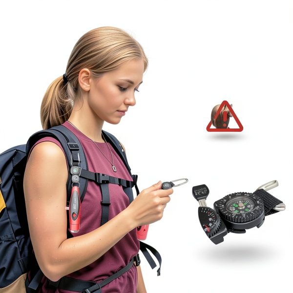 120dB Electronic Air Horn with Compass & Thermometer- Bear Horn to Scare Bears - Self Defense for Hiking-4