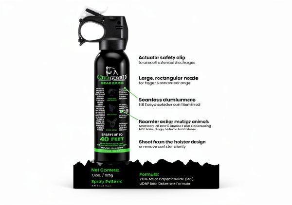 Bear Spray W/Holster 40 ft Range, Maximum Strength, EPA-Registered Spray for Bears, Mountain Lions, Coyotes, Dogs, & Moose, Outdoor Hiking & Camping Protection, Glow Safety, 7.9 oz 2 Pack-5