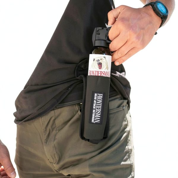 SABRE Frontiersman 7.9 fl oz. Bear Spray, Maximum Strength 2.0% Major Capsaicinoids, Powerful 30 ft. Range Bear Deterrent, Outdoor Camping & Hiking Protection, Quick Draw Holster & Multipack Options-5