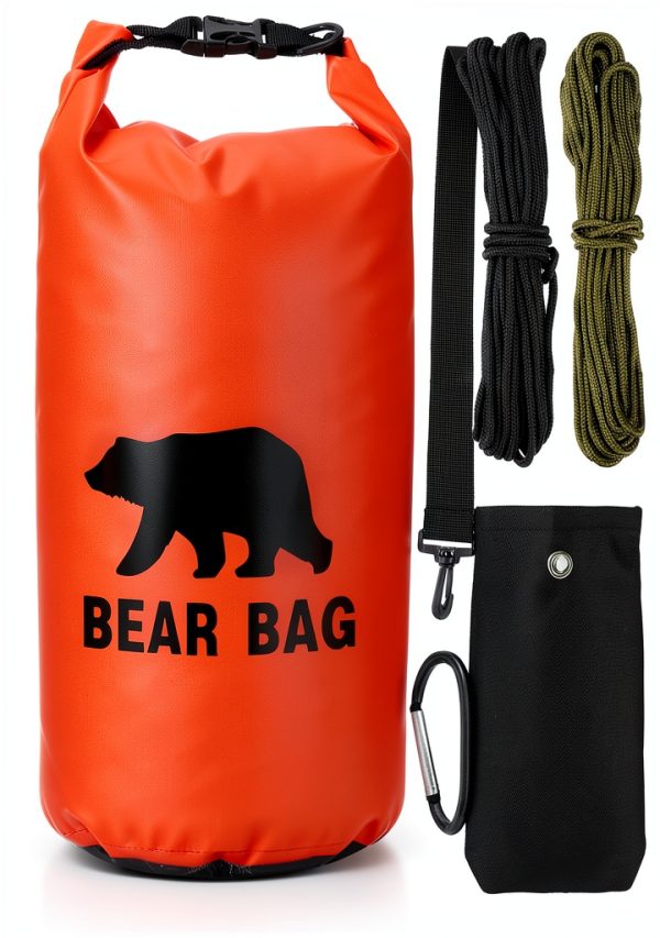 1 Set Bear Food Bag for Camping Ultralight Food Hanging System Includes Waterproof Bear Bag, Nylon Ropes, Hooks for Camping Backpacking-0